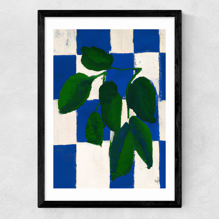 Checkered Greenery Medium Black Frame