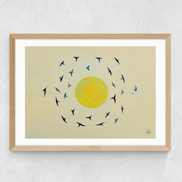 Fly Away With Me Medium Oak Frame