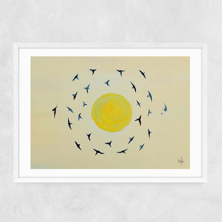 Fly Away With Me Narrow White Frame