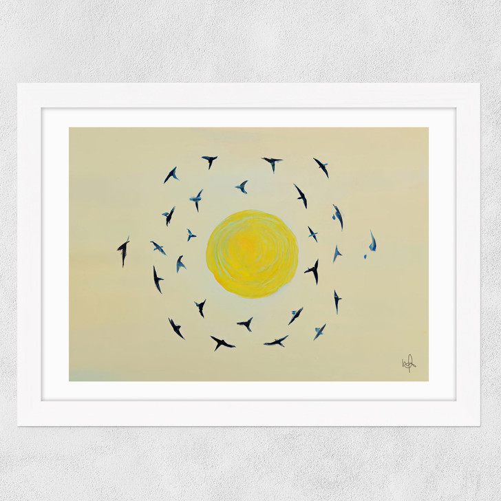 Fly Away With Me Wide White Frame