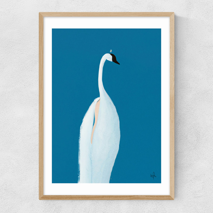Swan Maybe Narrow Oak Frame