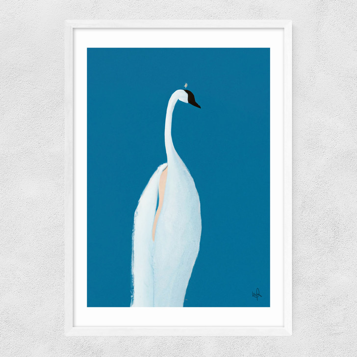 Swan Maybe Narrow White Frame