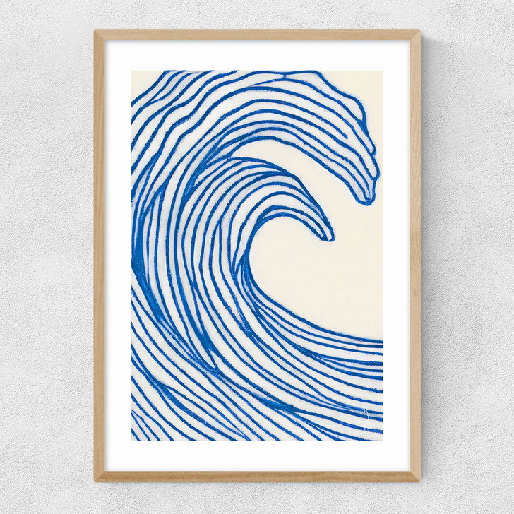 Wavy Lines Narrow Oak Frame