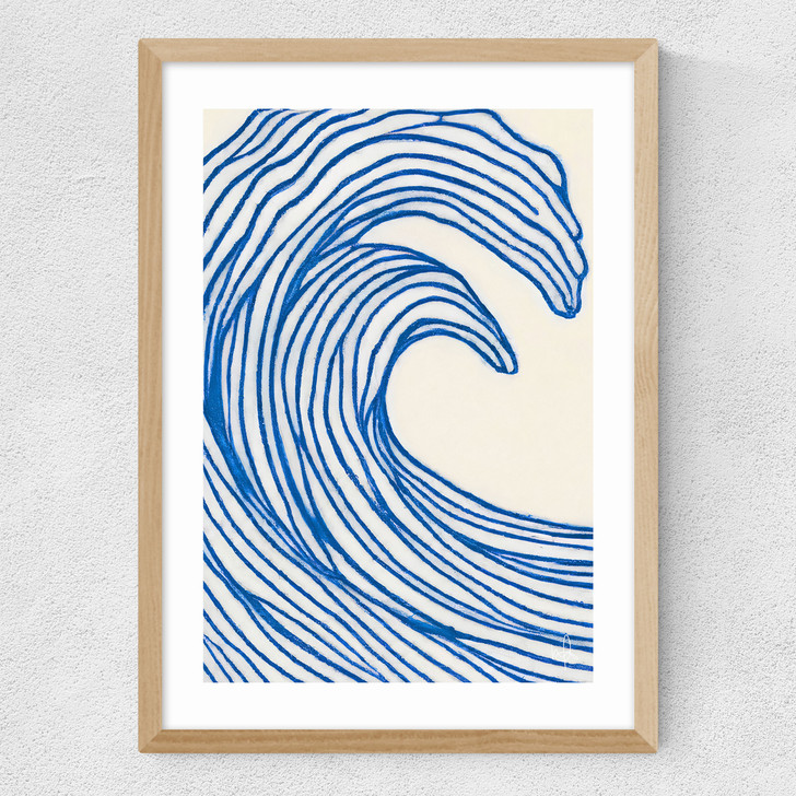 Wavy Lines Medium Oak Frame