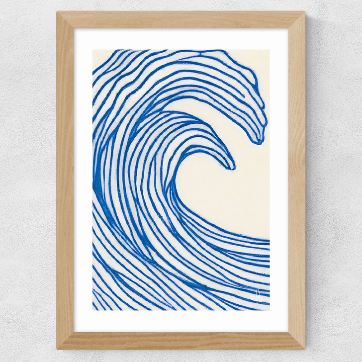 Wavy Lines Wide Oak Frame