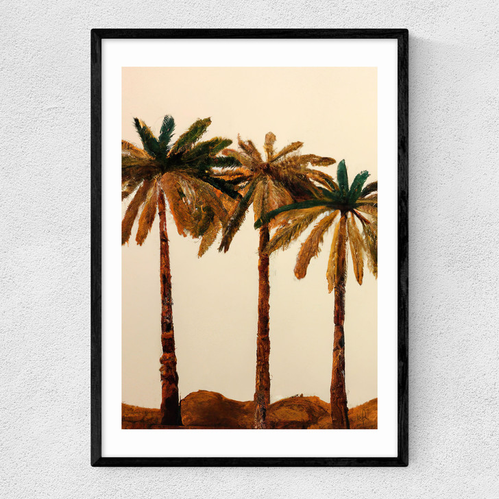 Palm Trio Narrow Black Frame