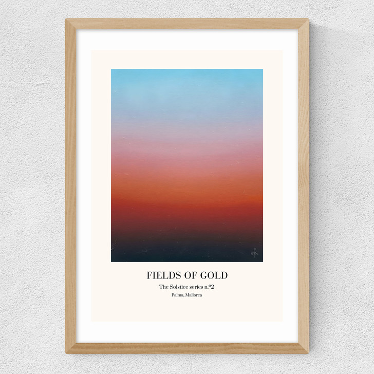 The Solstice Series - Fields Of Gold Medium Oak Frame
