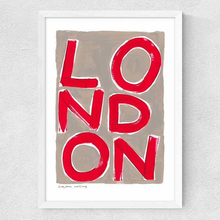 Red London Medium White Frame
