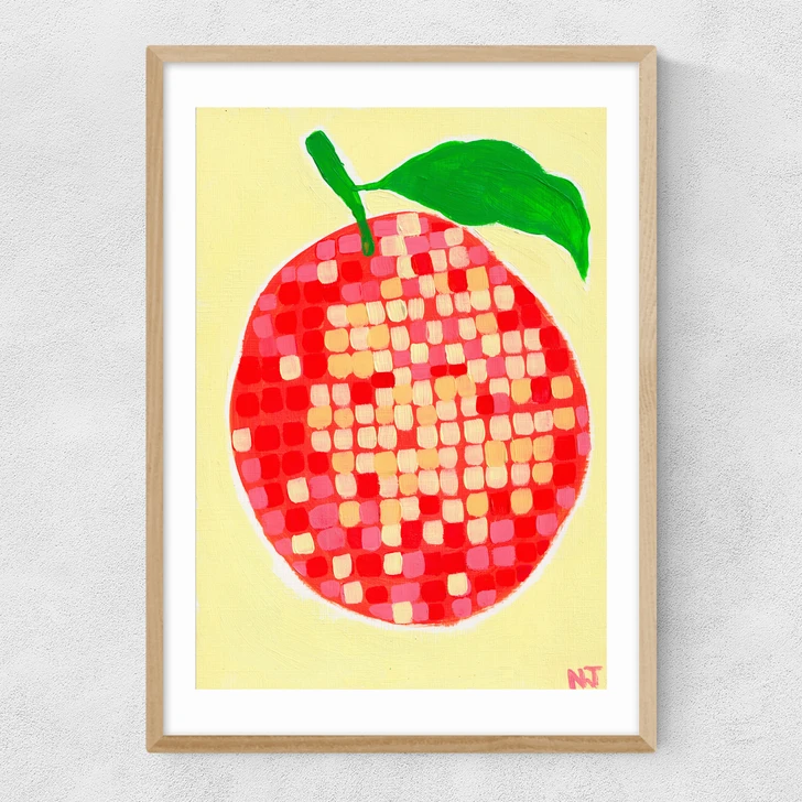 Disco Orange Narrow Oak Frame