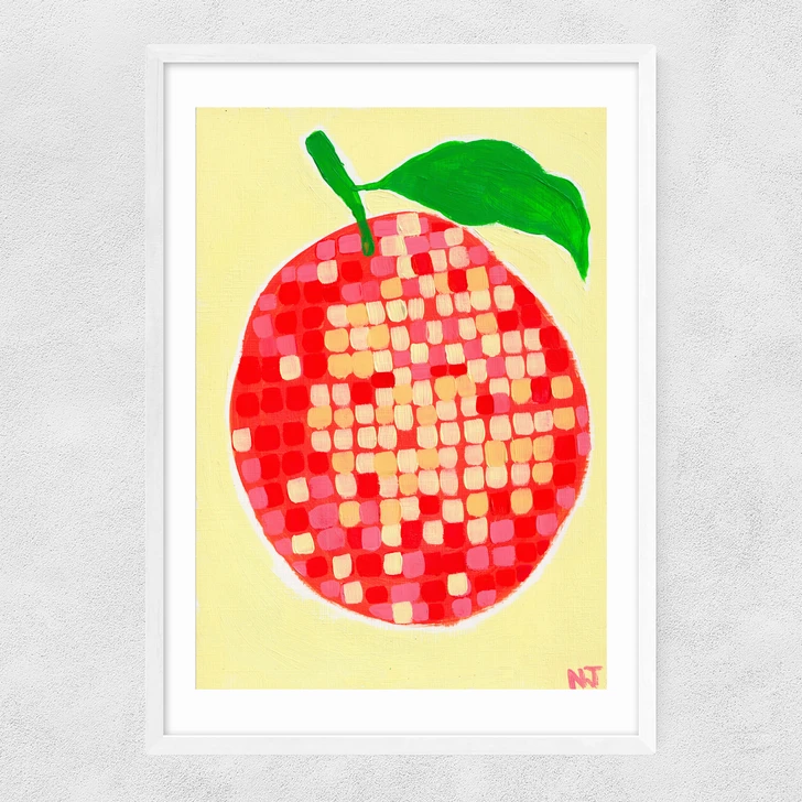 Disco Orange Narrow White Frame