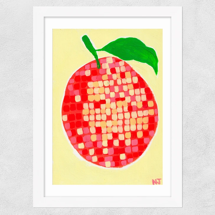 Disco Orange Wide White Frame