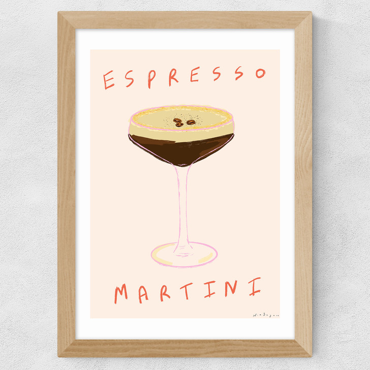 Espresso Martini Time Wide Oak Frame