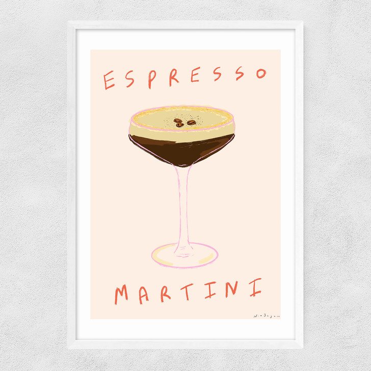 Espresso Martini Time Narrow White Frame