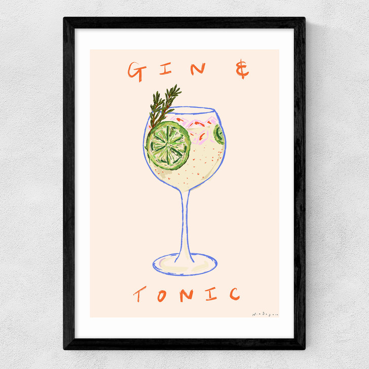 Gin & Tonic Time Medium Black Frame