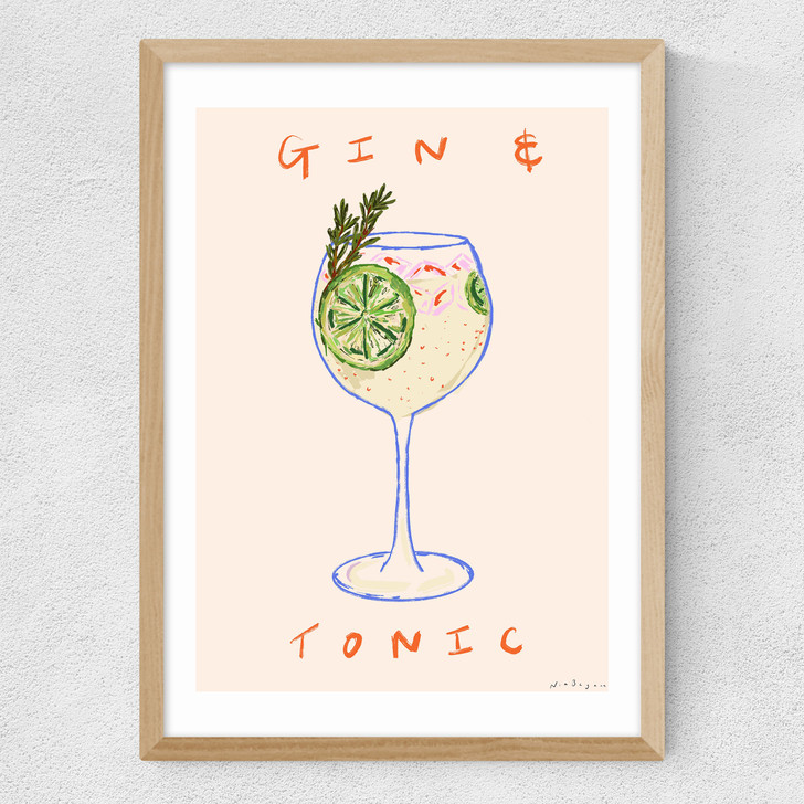 Gin & Tonic Time Medium Oak Frame