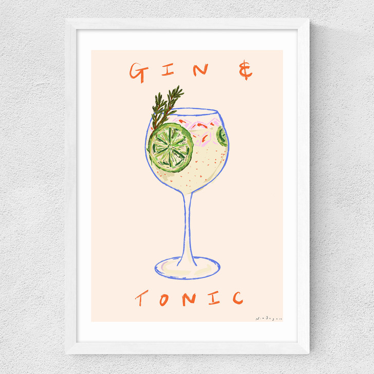 Gin & Tonic Time Medium White Frame