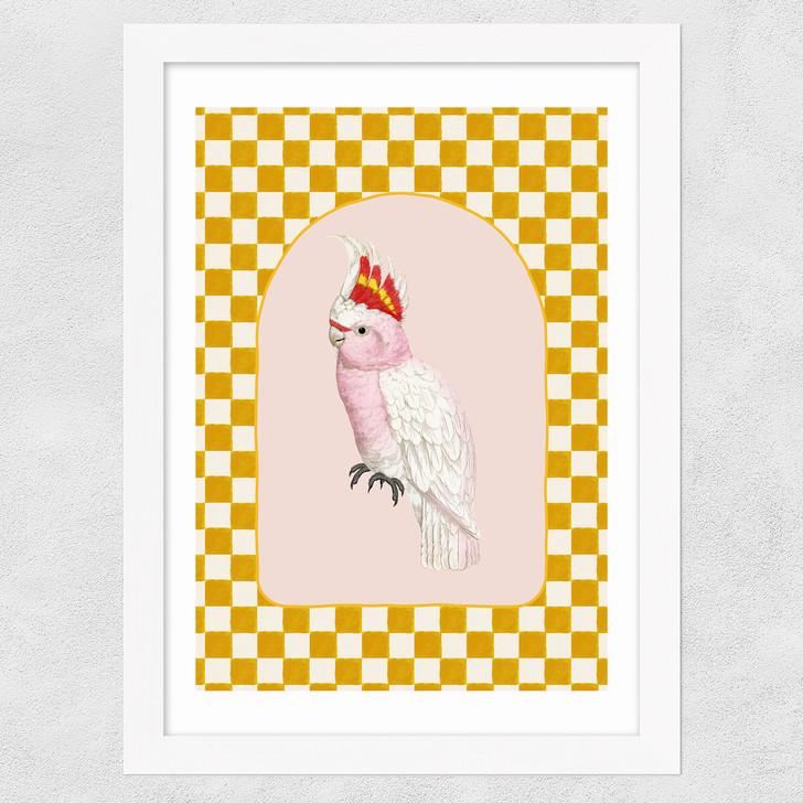 Check Out This Cockatiel Wide White Frame