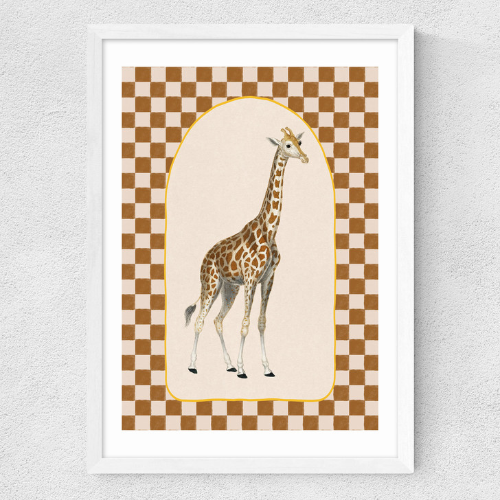 Check Out This Giraffe Medium White Frame