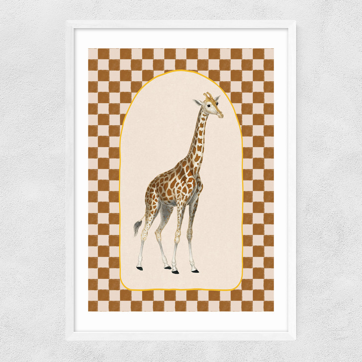 Check Out This Giraffe Narrow White Frame