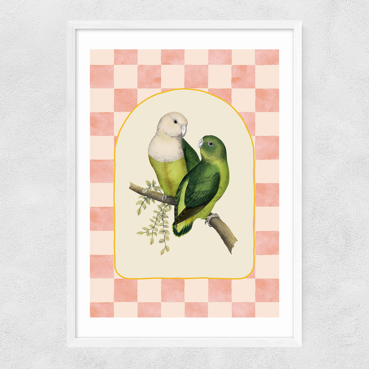 Check Out These Lovebirds Narrow White Frame