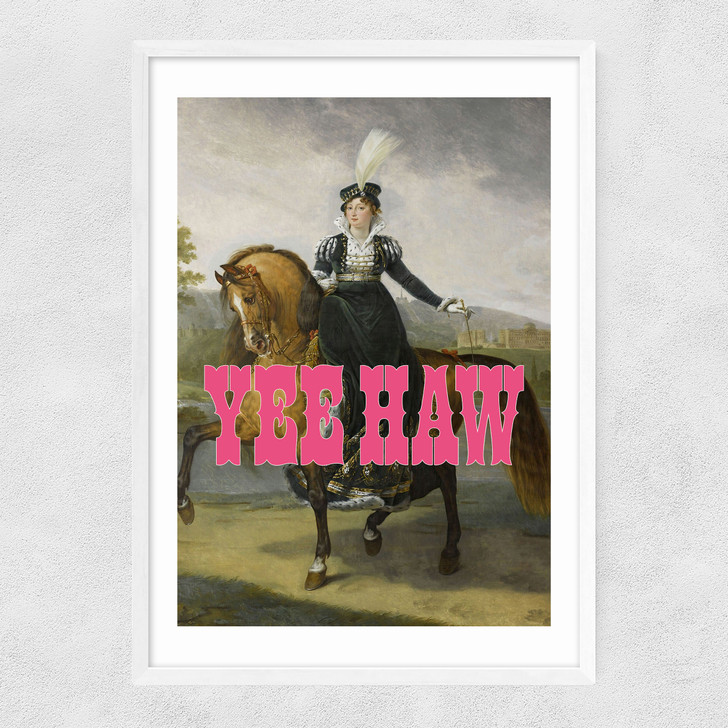 Yee Haw Narrow White Frame