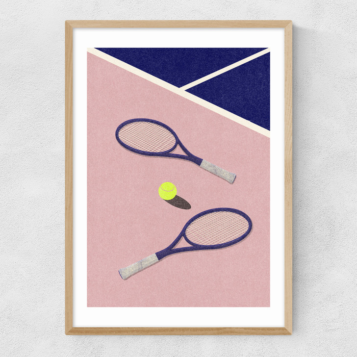 LA Tennis Club Narrow Oak Frame