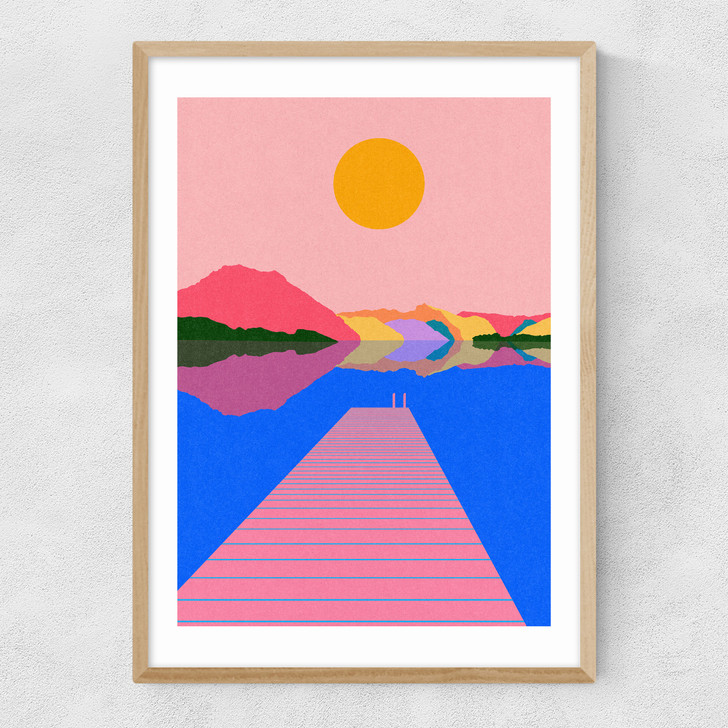 Lake Traunsee Narrow Oak Frame