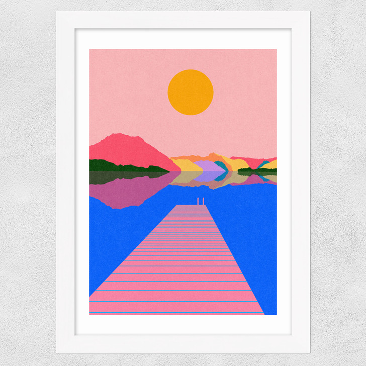 Lake Traunsee Wide White Frame