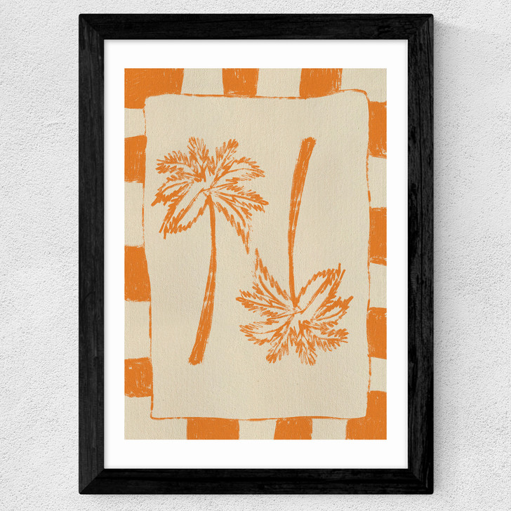 Palm Paradise (Orange) Wide Black Frame