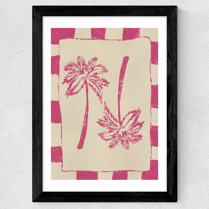 Palm Paradise (Pink) Wide Black Frame