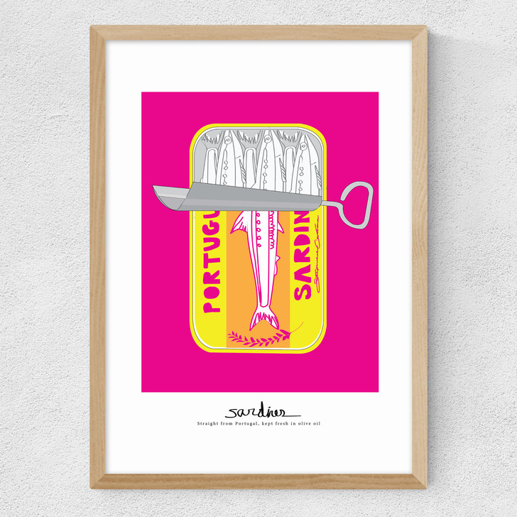 Still Life: Sardines Medium Oak Frame
