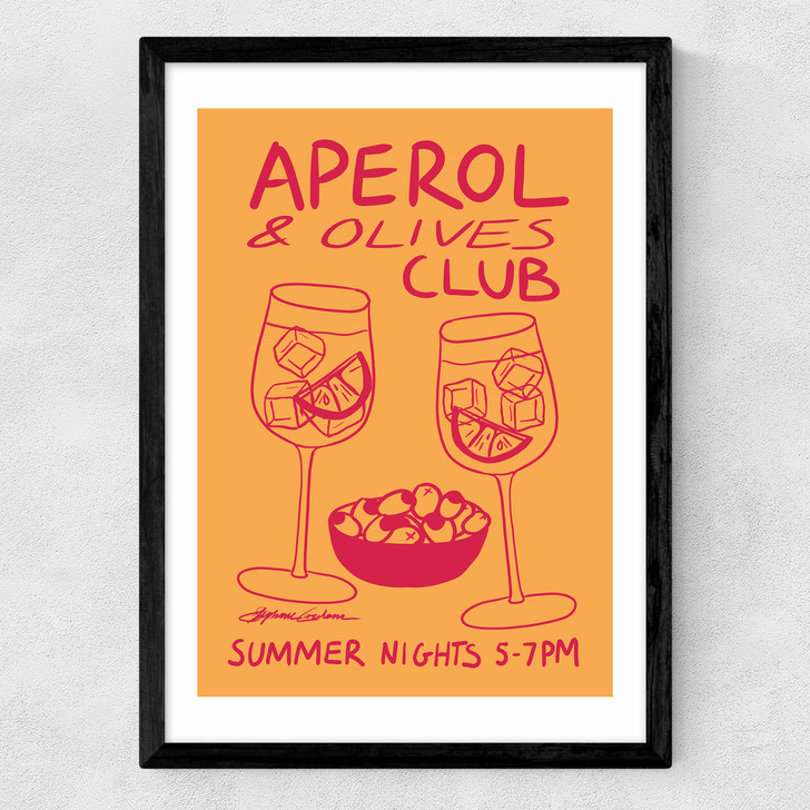 Aperol & Olives Club Medium Black Frame