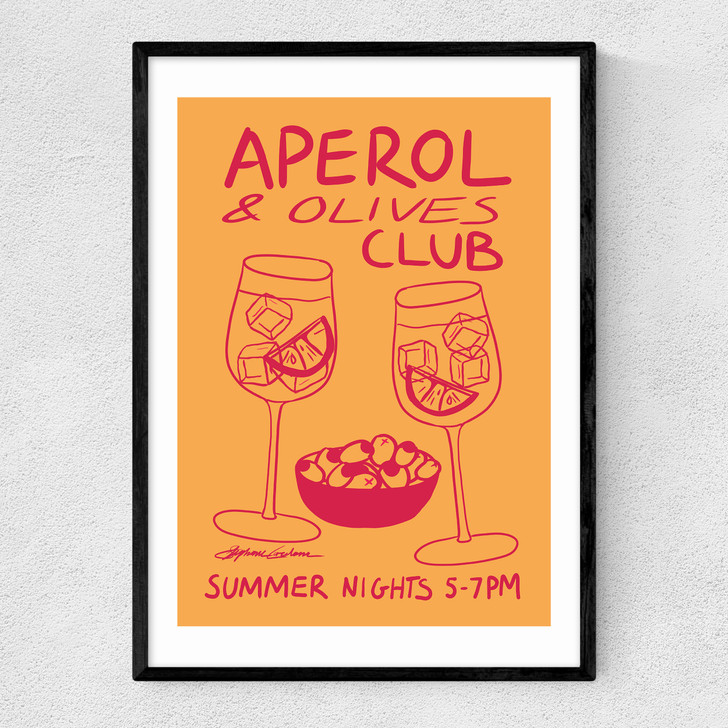 Aperol & Olives Club Narrow Black Frame