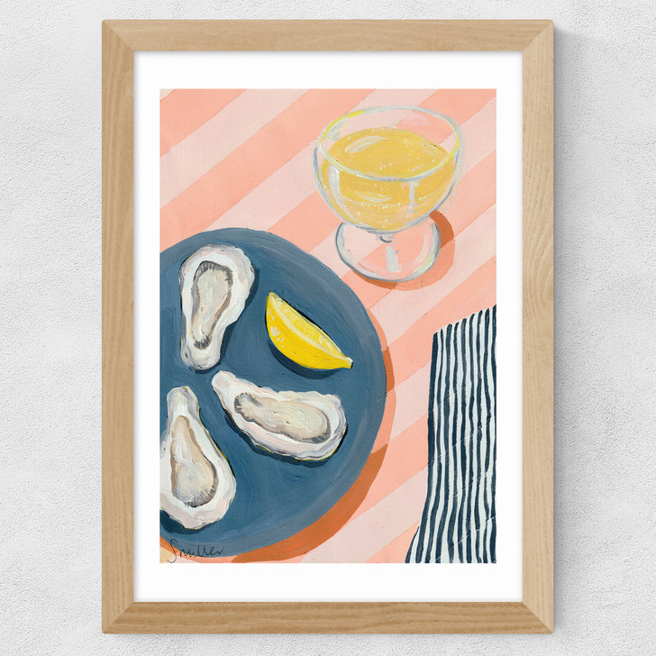 Sunny Oysters Wide Oak Frame