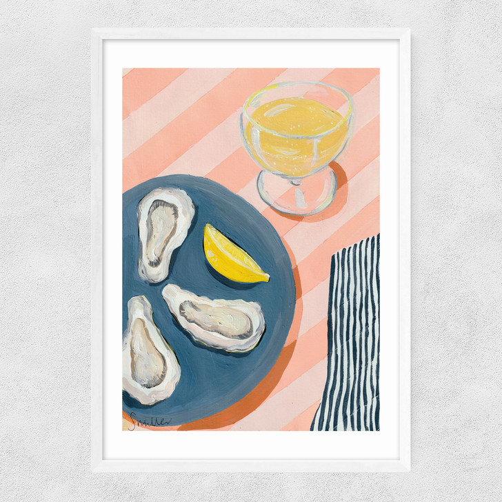 Sunny Oysters Narrow White Frame