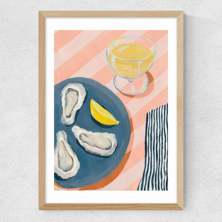 Sunny Oysters Medium Oak Frame