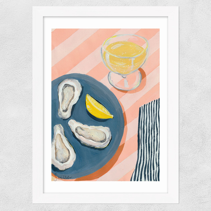Sunny Oysters Wide White Frame