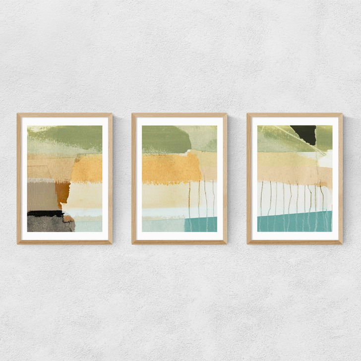 Alive Triptych Narrow Oak Frame