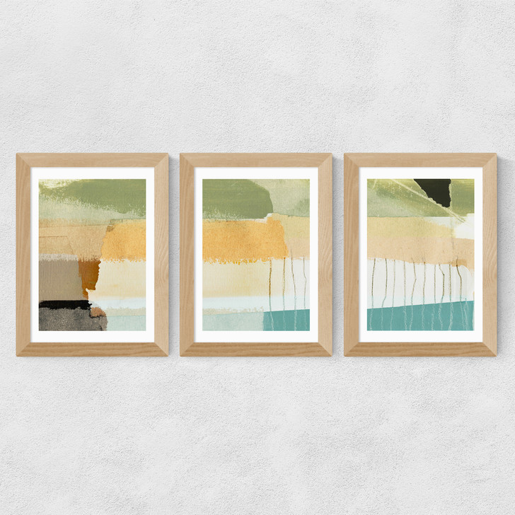 Alive Triptych Wide Oak Frame
