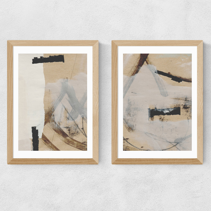Reunion Diptych Medium Oak Frame