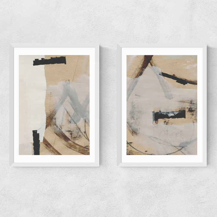 Reunion Diptych Narrow White Frame