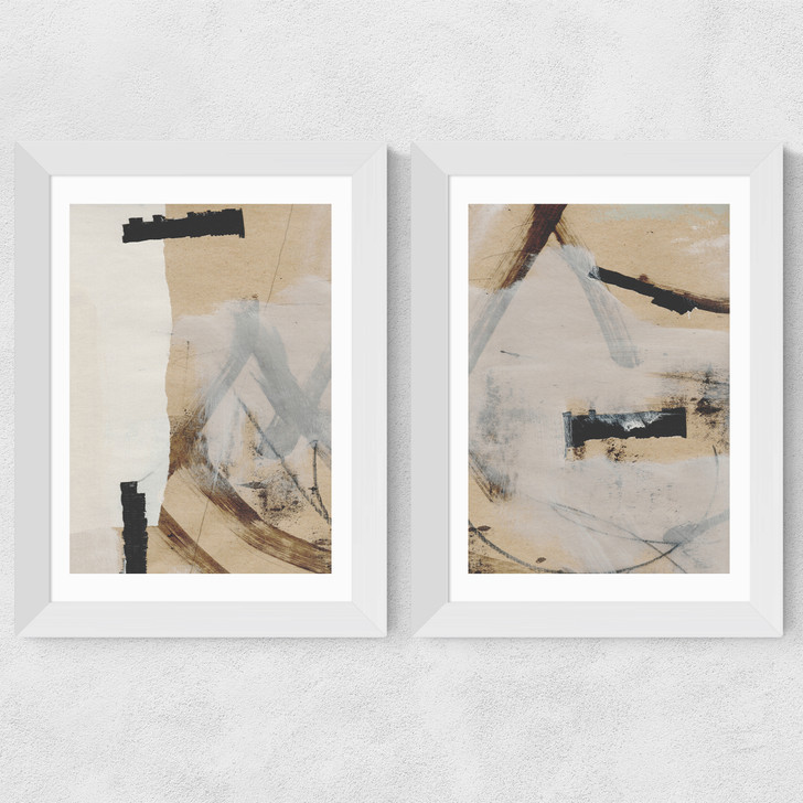 Reunion Diptych Wide White Frame