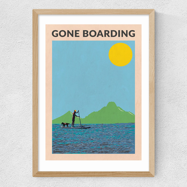 Gone Boarding Medium Oak Frame