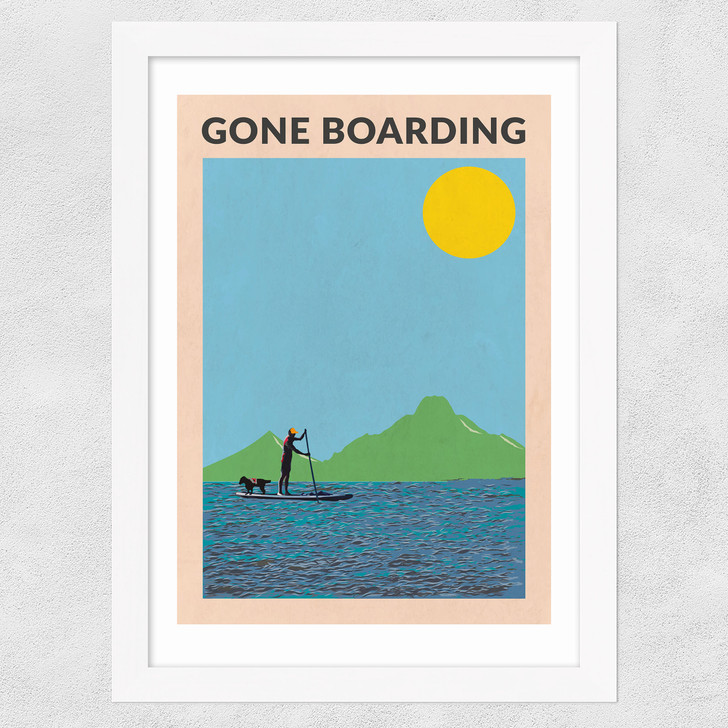 Gone Boarding Wide White Frame