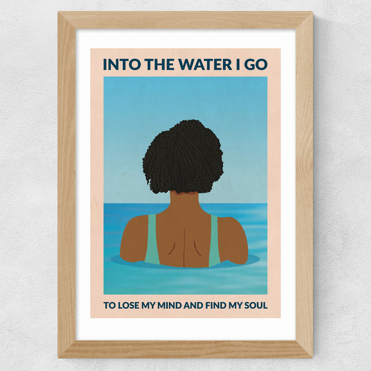 Into the Water I Go Wide Oak Frame