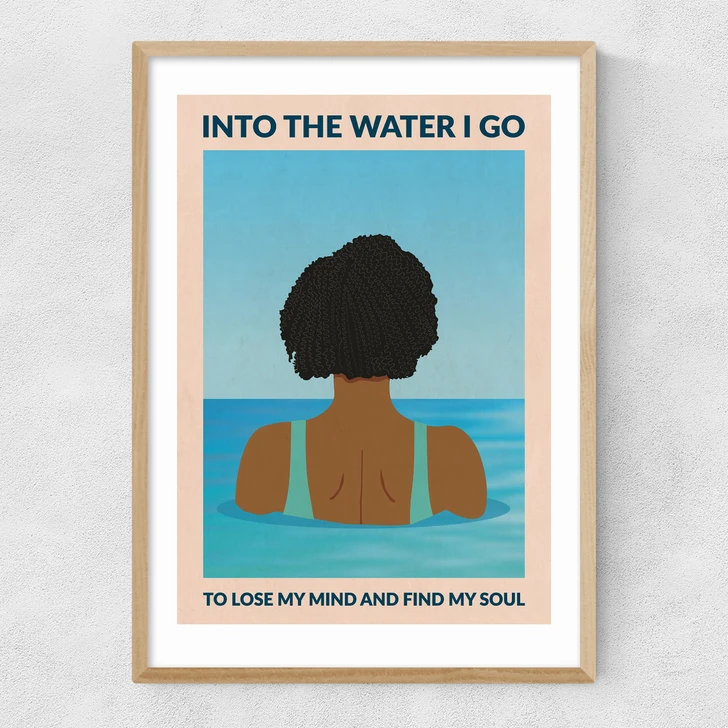 Into the Water I Go Narrow Oak Frame
