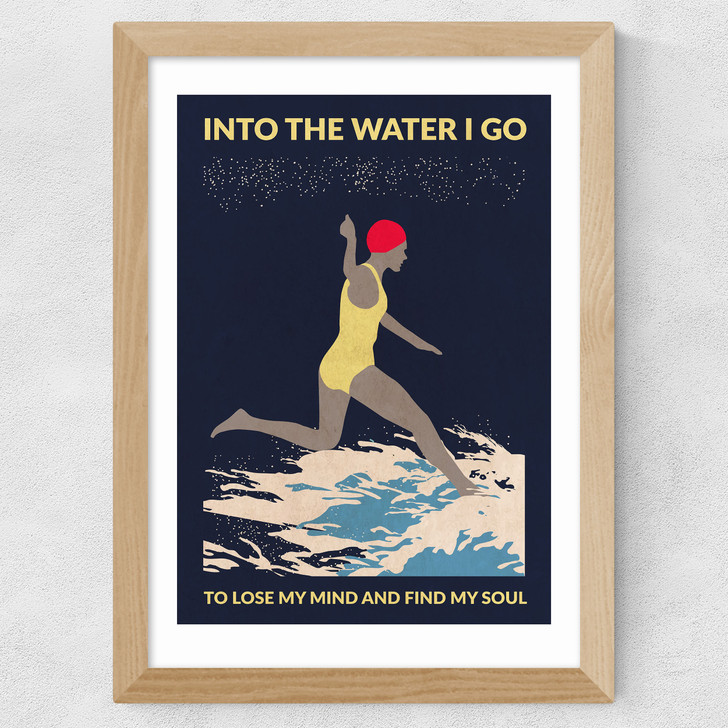 Night Swimmer Wide Oak Frame