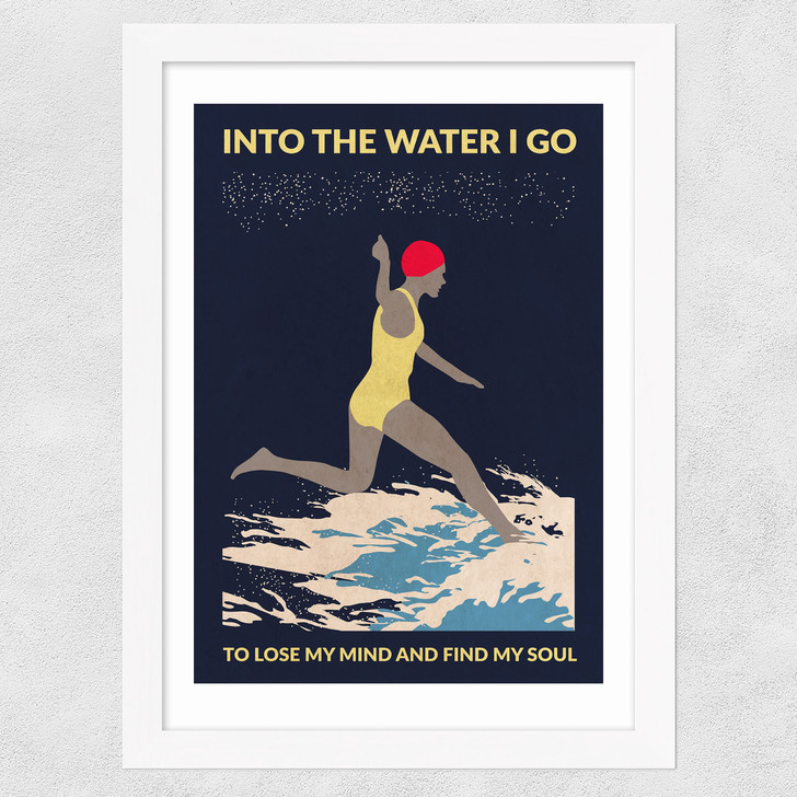 Night Swimmer Wide White Frame