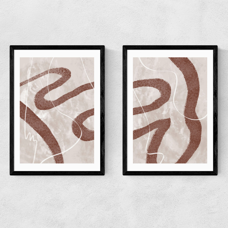 Abstract Fuzz Diptych Narrow Black Frame