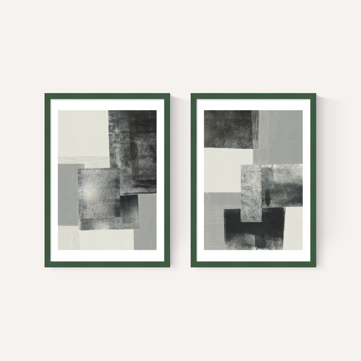 Monochrome Blocks Diptych
